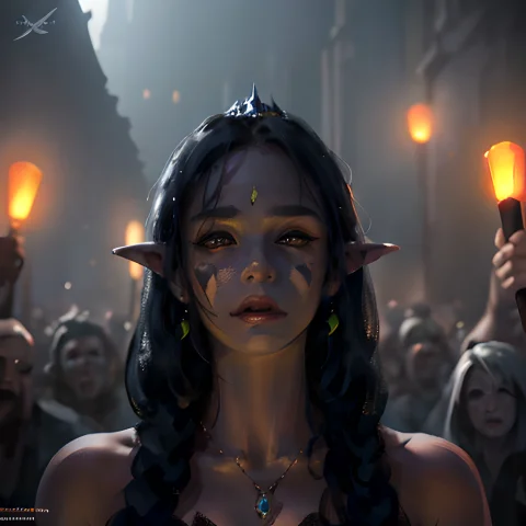 Wlop,dalcefo,realistic,painting,darkness,princess,orc Crowd,... — Stable Diffusion AI Prompt: wlop,dalcefo,realistic,painting,darkness,princess,orc crowd,fine detailed face,...
