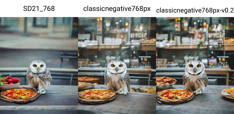 Classicnegative Photo Of A Cute Snow Owl On A Table In A Piz...