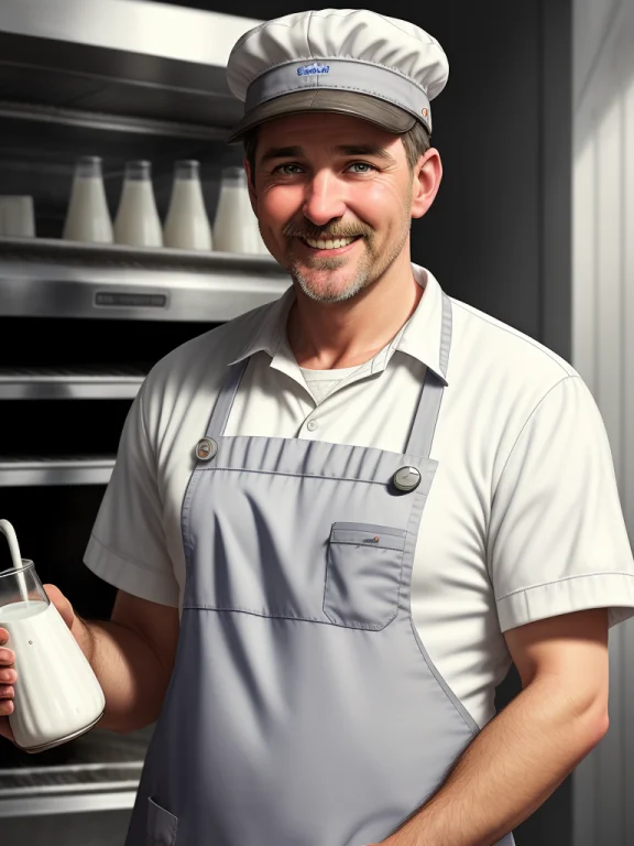 A 42 Yo Milkman, Smiling, Milk Bar1.2, Gray Apron0.9, Cook H...