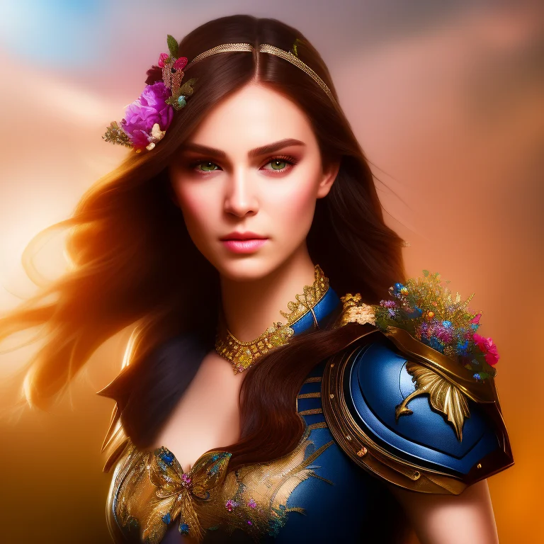 Head And Shoulders Portrait Of A Gorgeous Young Woman, Color...