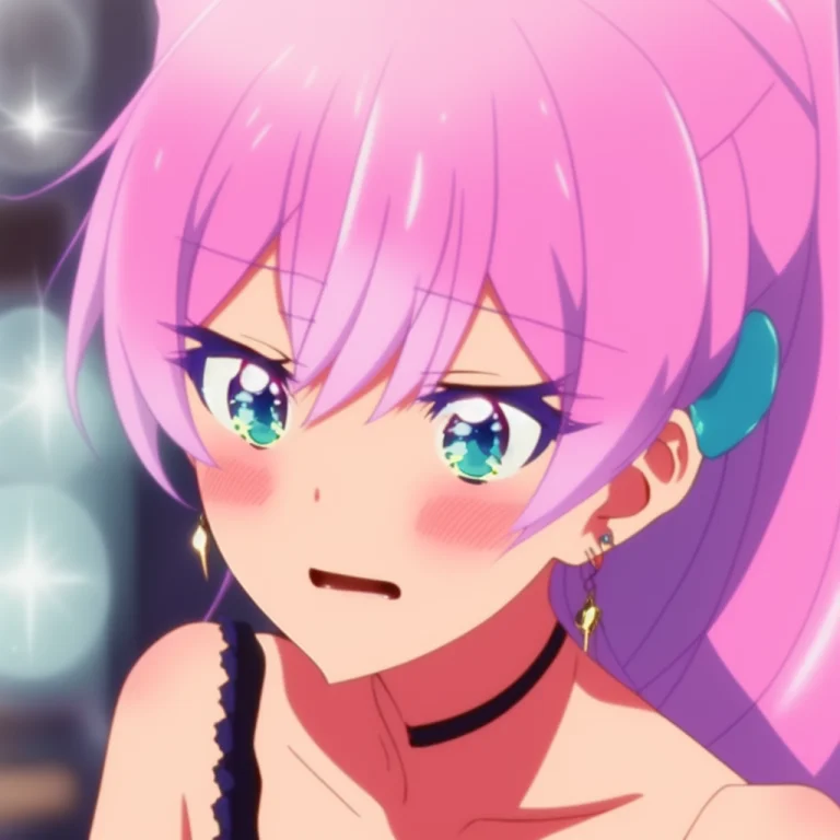 Akariwatanabe Anime Woman, Heart Earrings