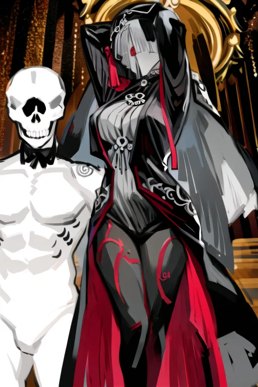 Masterpiece, Best Quality, Loramoonproject1,girl,dress,skull...