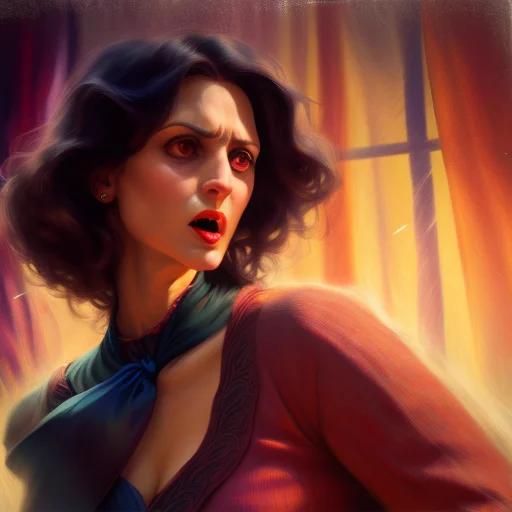 A Vampire Woman, Angry, Closeup