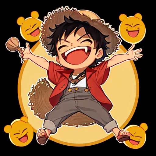 Emoji, Simple Background, 1boy, Monkeydluffy, Solo, Full Bod...