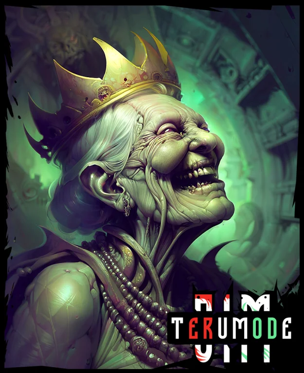 Illustration Horror By Apterus1.2. In Profile Laughing Old A...