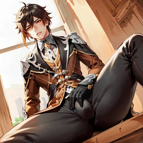 Big Bulge1.3, Thick Legs, Zhongli Genshin Impact, Masterpiec... — Stable Diffusion AI Prompt: ((big bulge:1.3)), thick legs, ((Zhongli \genshin impact\)), ((masterpiece)), (b...