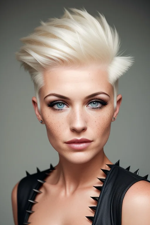 Woman 30s Freckles0.8 Photograph Hairstyle Spiky