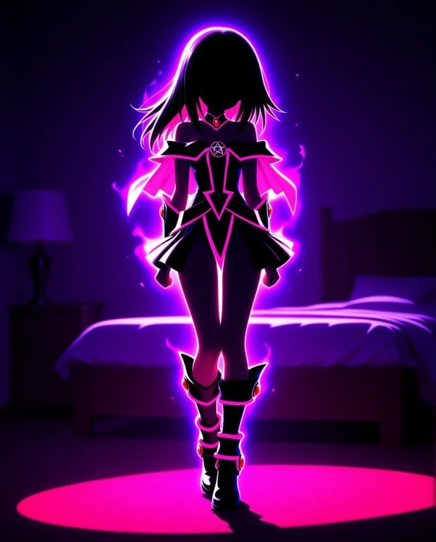 Dark Magician Girl1.3, Stylized Semi-chibi Proportions, Slen...
