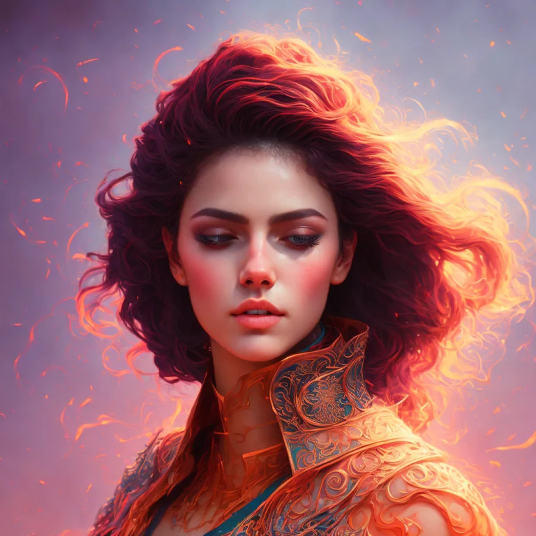 A Digital Portrait Of A Woman, Dramatic, Cinematic, Majestic...