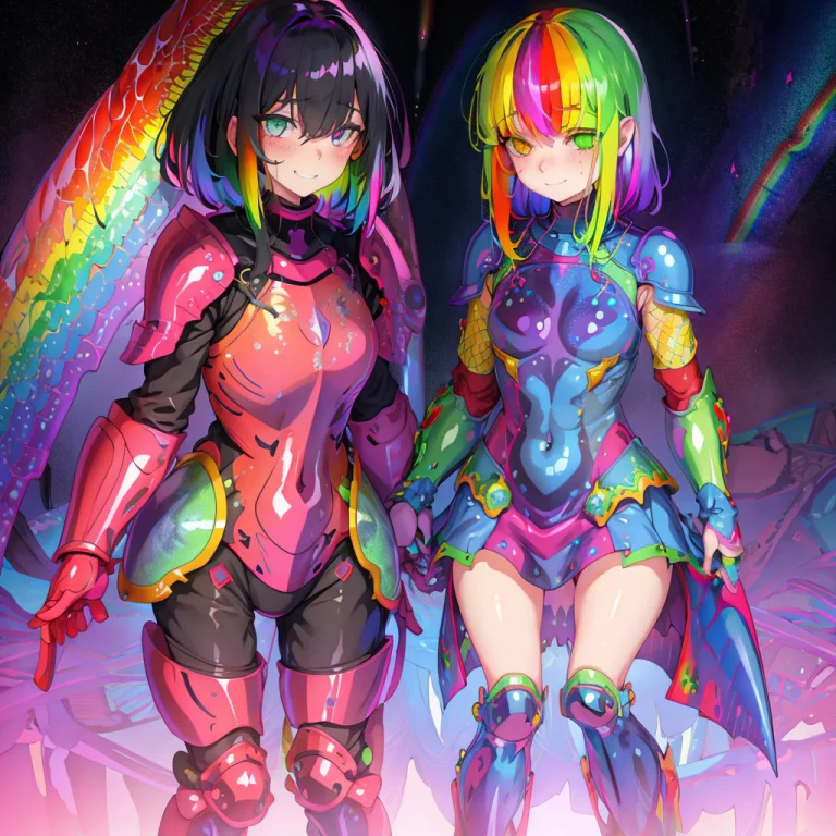 Girl, Freckles, Rainbow Heavy Armor1.2, Rainbow1.2, Grinning...