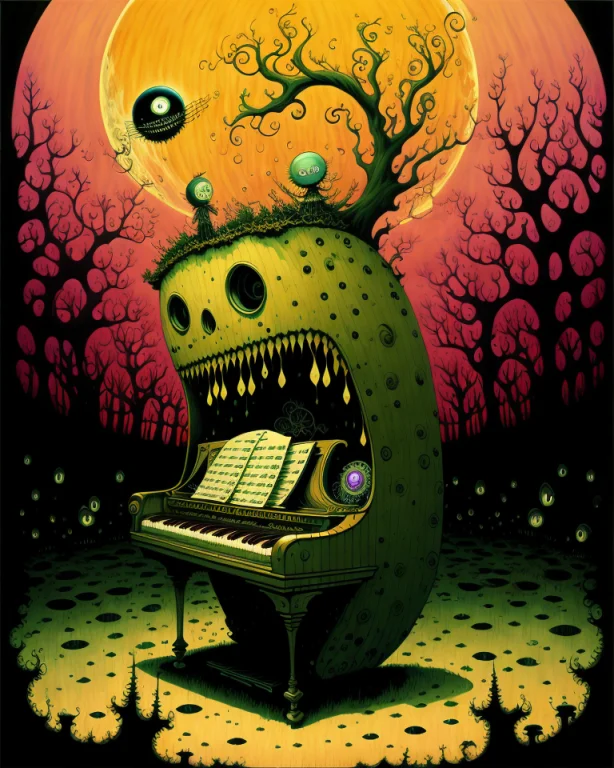 Sentient Piano Living Instrumrnt Nightmare By Tim Burton, To...