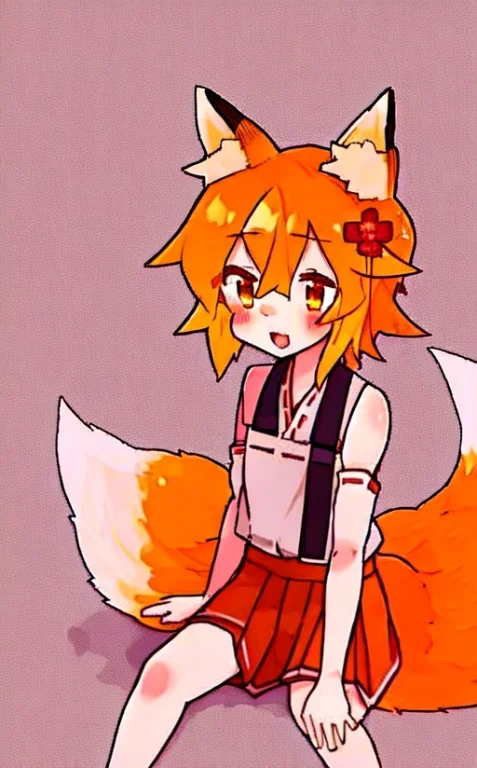 Sen, Animal Ears, Fox Ears, Fox Girl, Fox Tail, Hair Flower,...