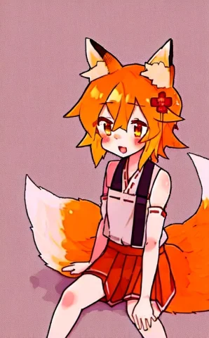 Sen, Animal Ears, Fox Ears, Fox Girl, Fox Tail, Hair Flower,... — Stable Diffusion AI Prompt: sen, animal ears, fox ears, fox girl, fox tail, hair flower, hair ornament, oran...