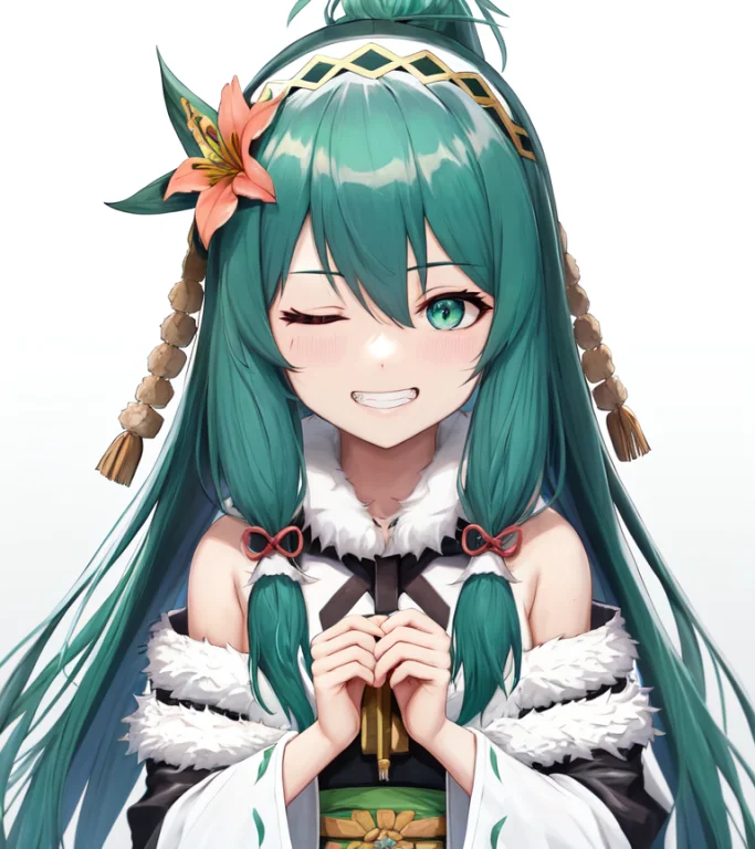 Highres, Best Quality, 1girl, Ahoge, Ainu Clothes, Aqua Eyes...
