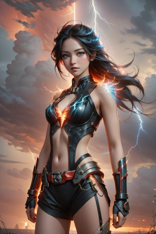 1girl, Loraragingstorm-nvwls-v10.8 Ragingstorm, Lightning, D...