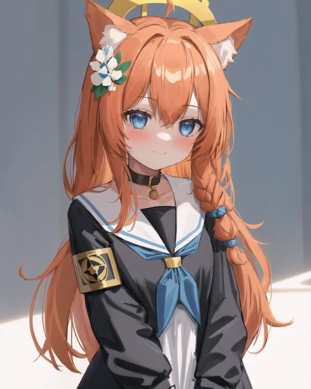 1girl, Animal Ear Fluff, Animal Ears, Armband, Bangs, Blue E...