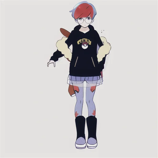 Pokemonpennydan, 1girl, Fullbody, Malefocus, Simplebackgroun...