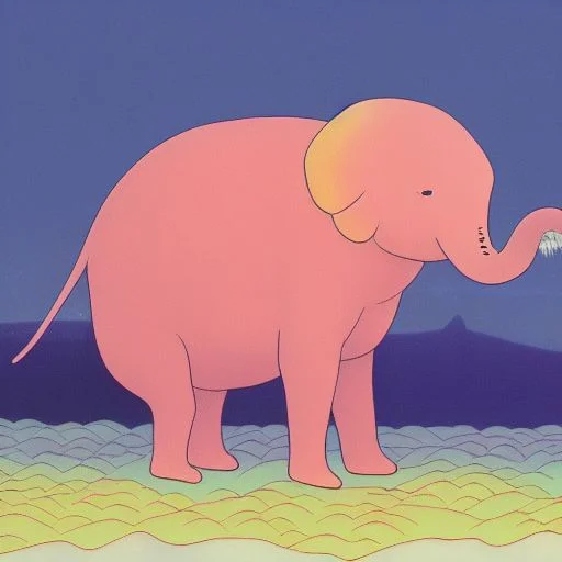 Iridescent-illustration-style Elephant
