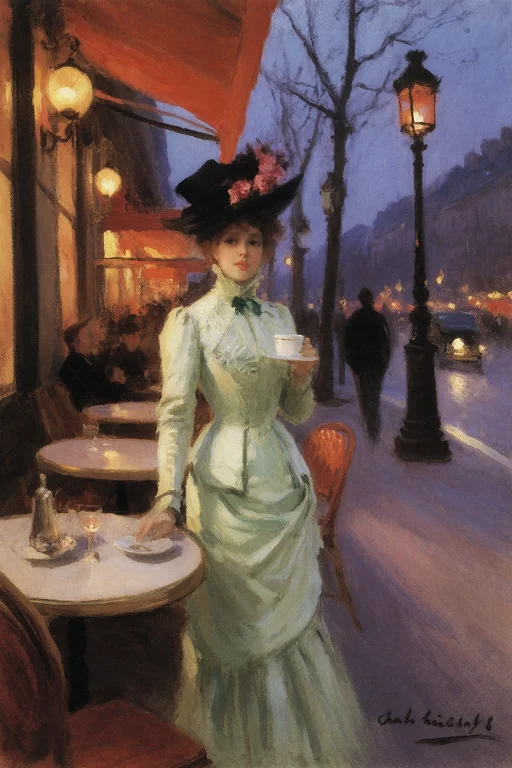 Korovin Style, Parisian Boulevard Scene At Twilight, A 38-ye...