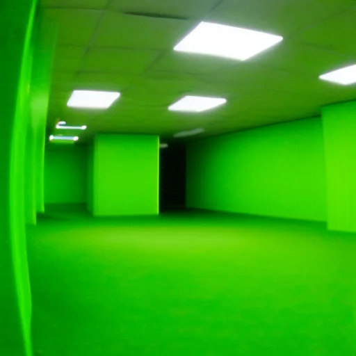 Scrbackrooms, Green Wall, Scary, Infinite Corridor, Lime Gre...