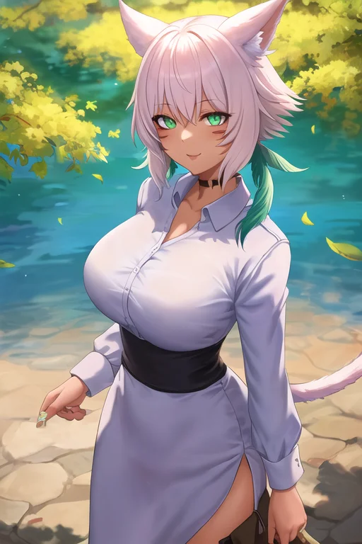 Anime Drawing Of Adult Yshtolarhulff With Whitehair And Gree...