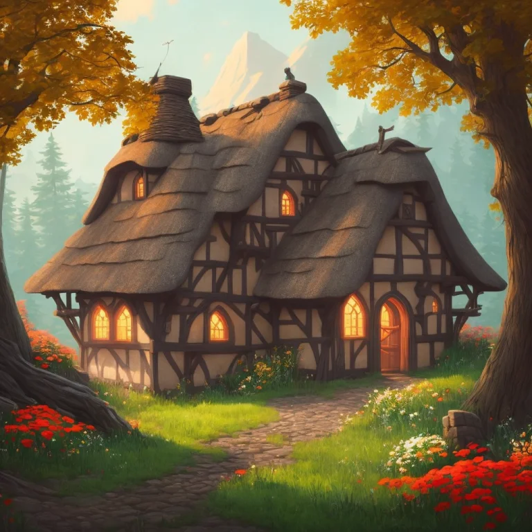 A Medieval Fantasy Cottage In A Dark Forest, Art By Dgtlv2