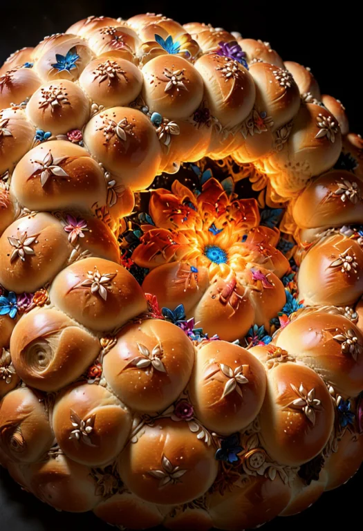 Bread, Baking, Fractal Loaf1.3, Floral, Technology, Black Ba...