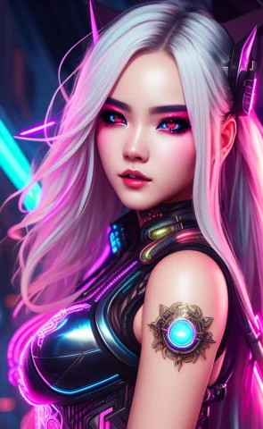 Full Body, Extremely Detailed Face, Eyes Bright, Futuristic... — Stable Diffusion AI Prompt: Full body, Extremely Detailed face, eyes bright, futuristic neon China, beautifu...