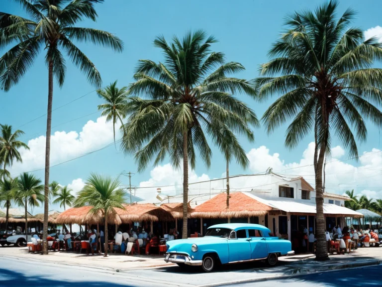 Film 90s Color Photograph, Little Cuban Resturant, 1car Park...