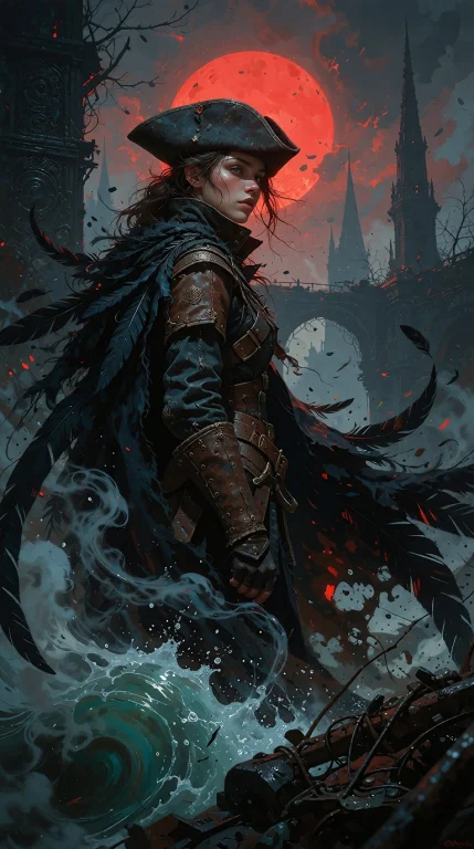 A Composition In A Mythic, Painterly Dark Fantasy Style, Ren...