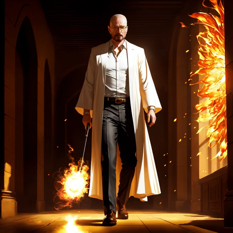 Photorealistic Photo Of Walter White As A Wizard Walking In...