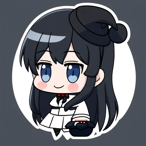 Padorumeme, Black School Uniform, White Skirt, Red Bow, Gray...