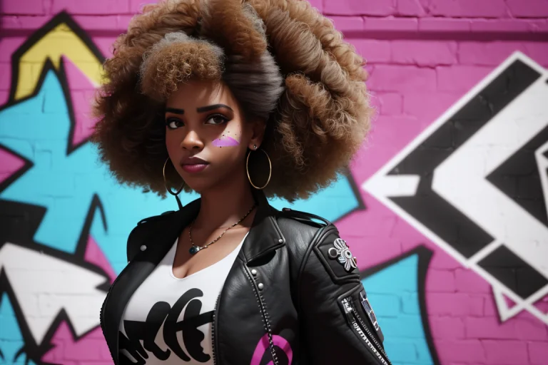 A 3d Render Of A A Young Woman With An Afro And A Bohemian S...
