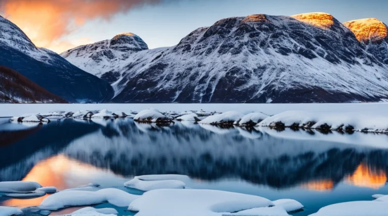 A Beautiful Norway Landscape, Water, Mountains, Refractions,...