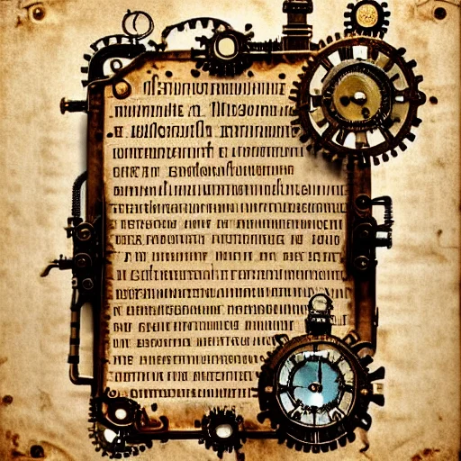 A Ancient Manuscript Page, Steampunk Loramanuscriptailora1