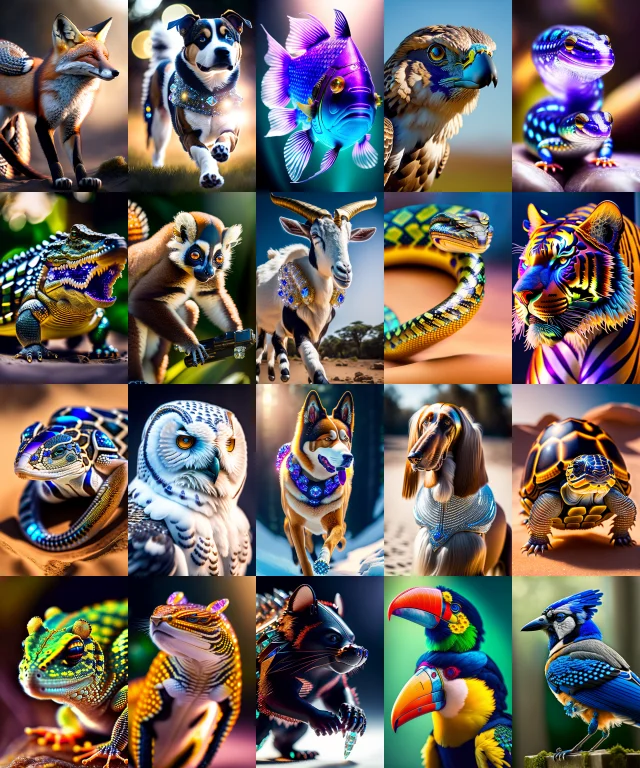 Gorgeous Photo, Stunning Portrait Of Magical Cyborg Fox Snak...