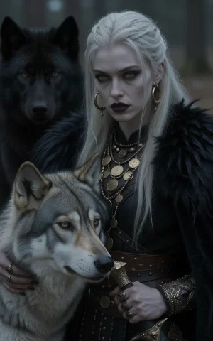 Eye-level Close-up, Cinematic Dark Fantasy Portrait, Muted C... — Stable Diffusion AI Prompt: Eye-level close-up, cinematic dark fantasy portrait, muted cold tones, soft boke...