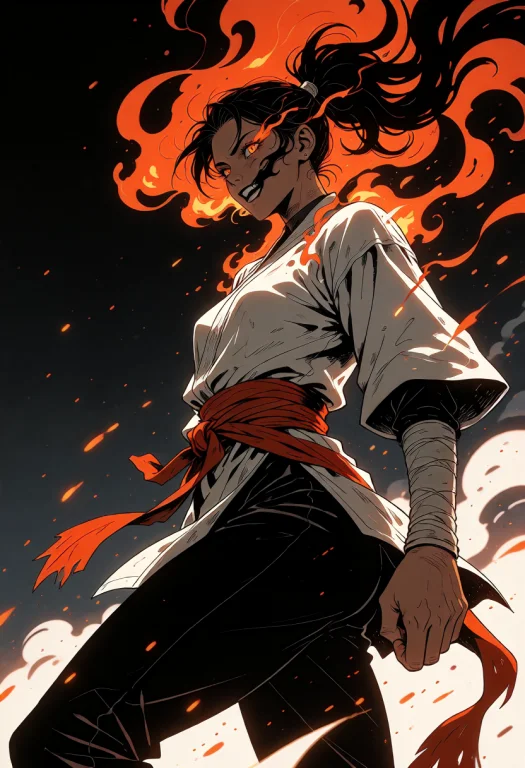 High-contrast Graphic Illustration Blending Cel-shaded Chara...