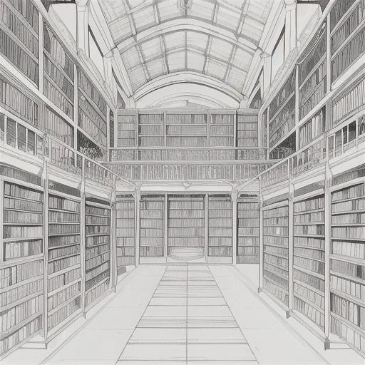 Loraanimelineartstylev20offset1, Library, Elf, Hall, Lineart...