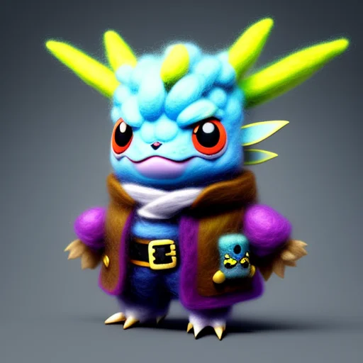 Miniwool Style Of A Cute Pokemon Creature Dressed As A Pirat...