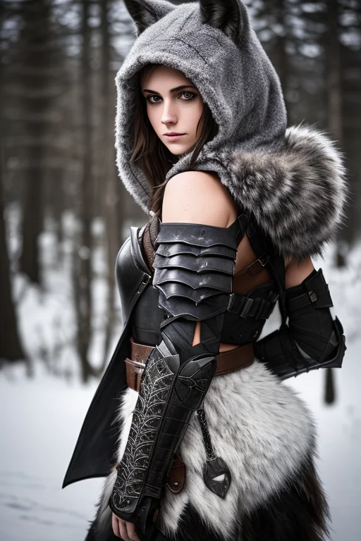 Raw Photo, A Photo Of A Beautiful Huntress Girl, Sexy Broken...