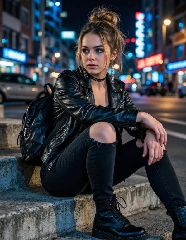 Documentary Photograph Of A Young Woman With Light Brown Hai...