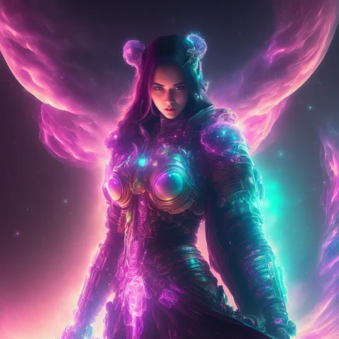 Ultradetailed Illustration Of An Energy Cosmic Spell Casted... — Stable Diffusion AI Prompt: Ultradetailed illustration of an energy cosmic spell casted in nebula in the uni...