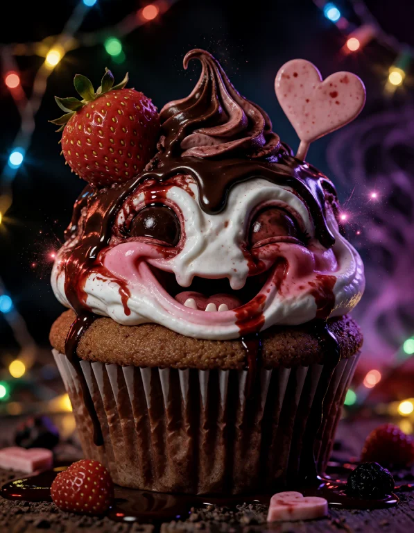 Knightmarecult Tr011 Horror Photograph. Cupcake Made With Ch...