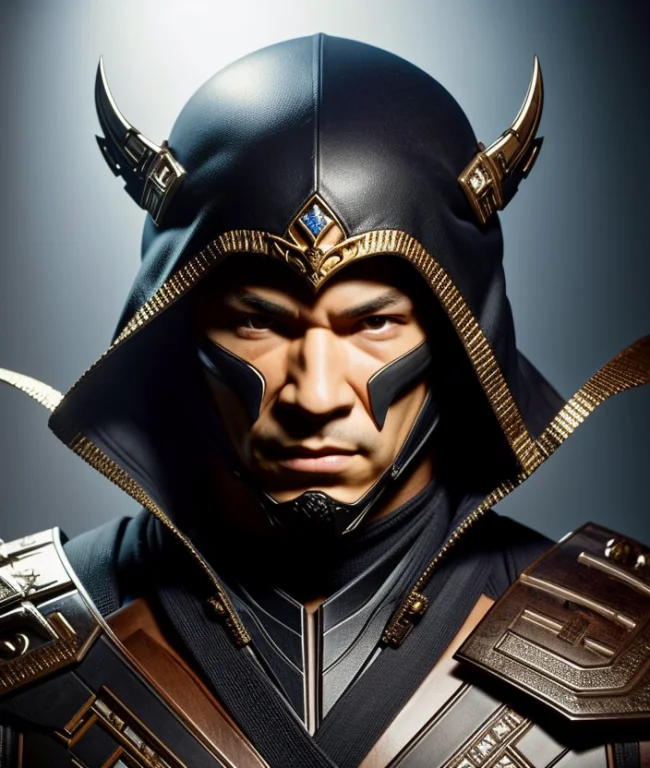Solo Mid Shot Portrait Photo Of A Fighter From Mortal Kombat...
