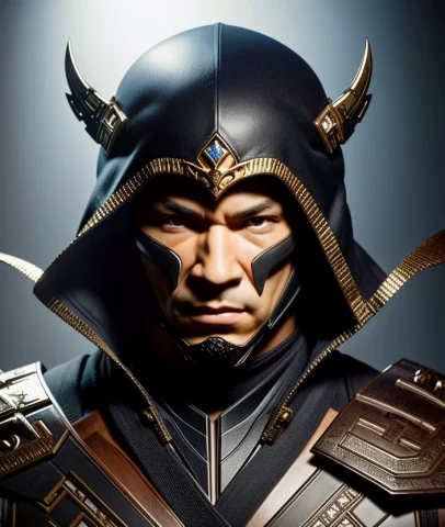 Solo Mid Shot Portrait Photo Of A Fighter From Mortal Kombat... — Stable Diffusion AI Prompt: solo mid shot portrait photo of a fighter from mortal kombat dark fantasy backgr...