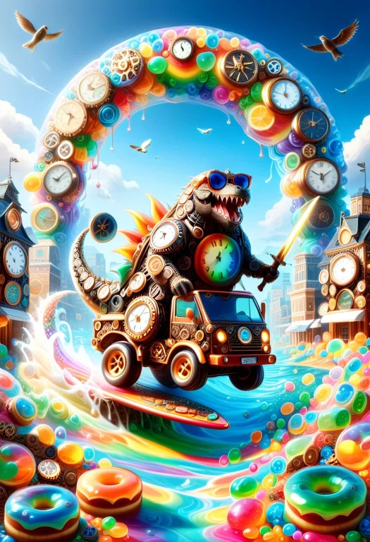 Made Of Clocks Godzilla, Body Made Of Clocks, Overly Joyed,...