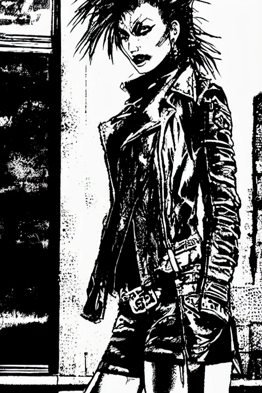 Theoldshadowrunstyles A Punk Woman, Standing Streetcorner