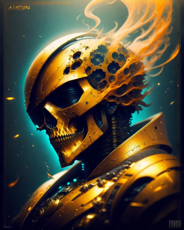 Fantasy Skull Astronaut, Ethereal Background, Abstract Beaut...