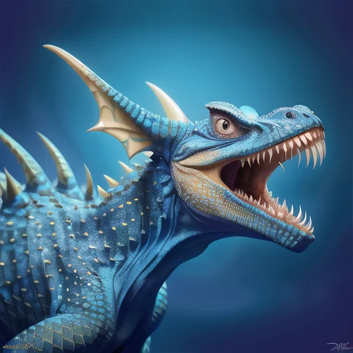 Animal, Silavra Art Style, Teeth Reptile, Dragon Closeup, 3d...